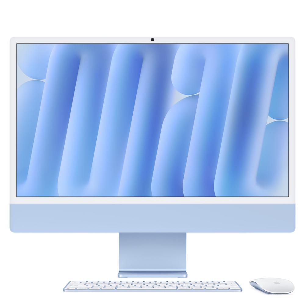 iMac con pantalla Retina 4,5K de 24 pulgadas: Chip M4 de Apple con CPU de 10 núcleos y GPU de 10 núcleos, 512 GB SSD - Azul