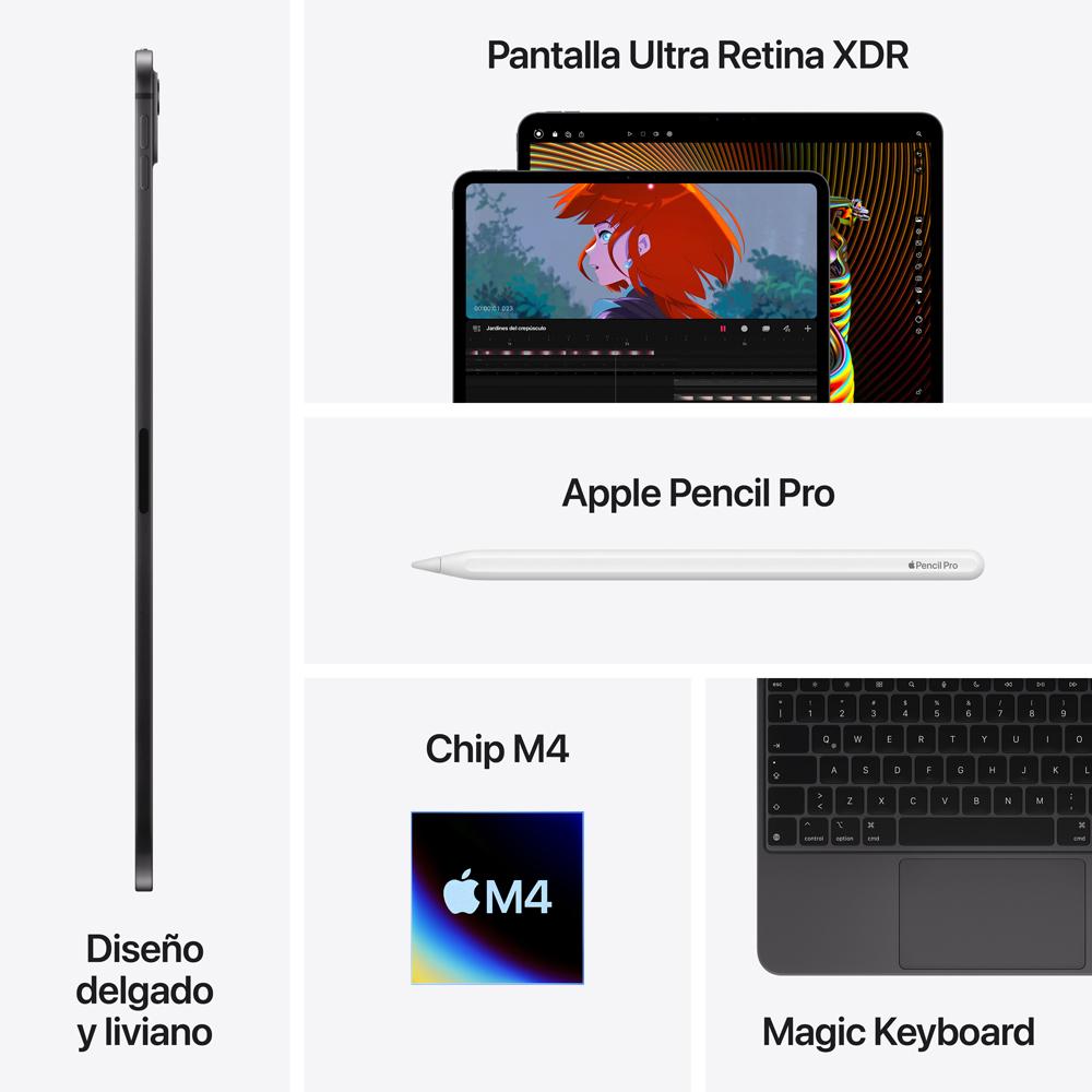 a*r様 iPad Pro （M4）13インチ Wi-Fi＋Cellular 2 iPad Pro de 13 pulgadas Wi-Fi 2 TB Vidrio nanotexturizado - Negro espa