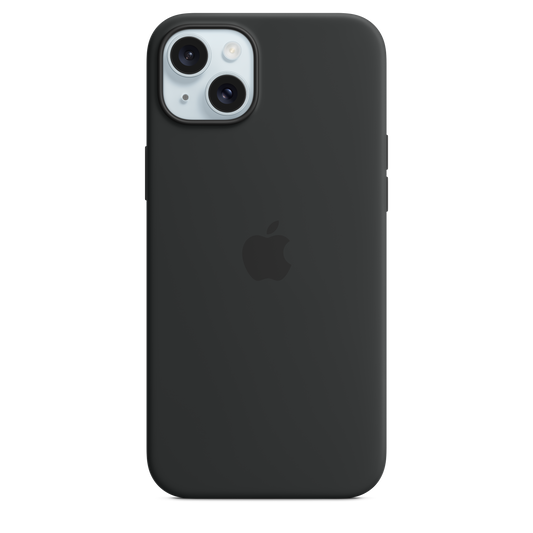 Funda de silicón con MagSafe para el iPhone 15 Plus - Negro