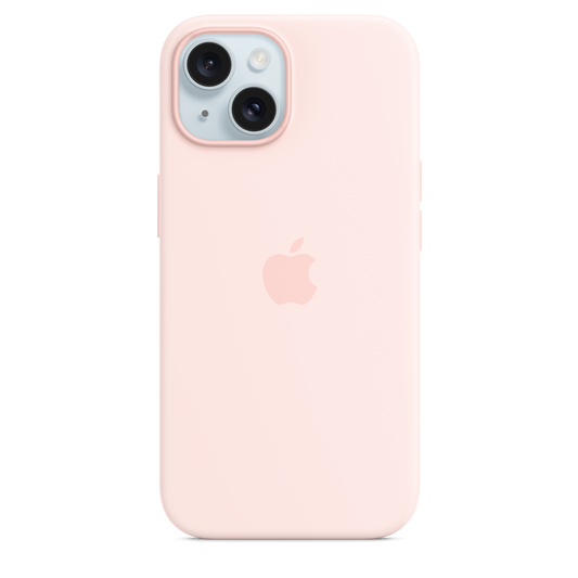 Funda de silicón con MagSafe para el iPhone 15 - Rosa claro