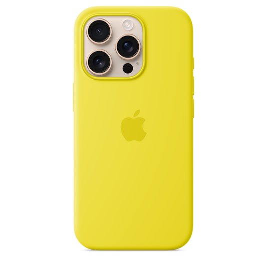 Funda de silicón con MagSafe para el iPhone 16 Pro - Amarillo carambola