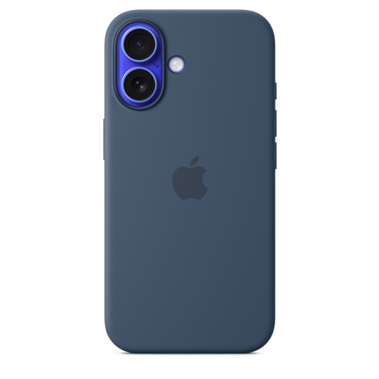 Funda de silicón con MagSafe para el iPhone 16 - Azul denim