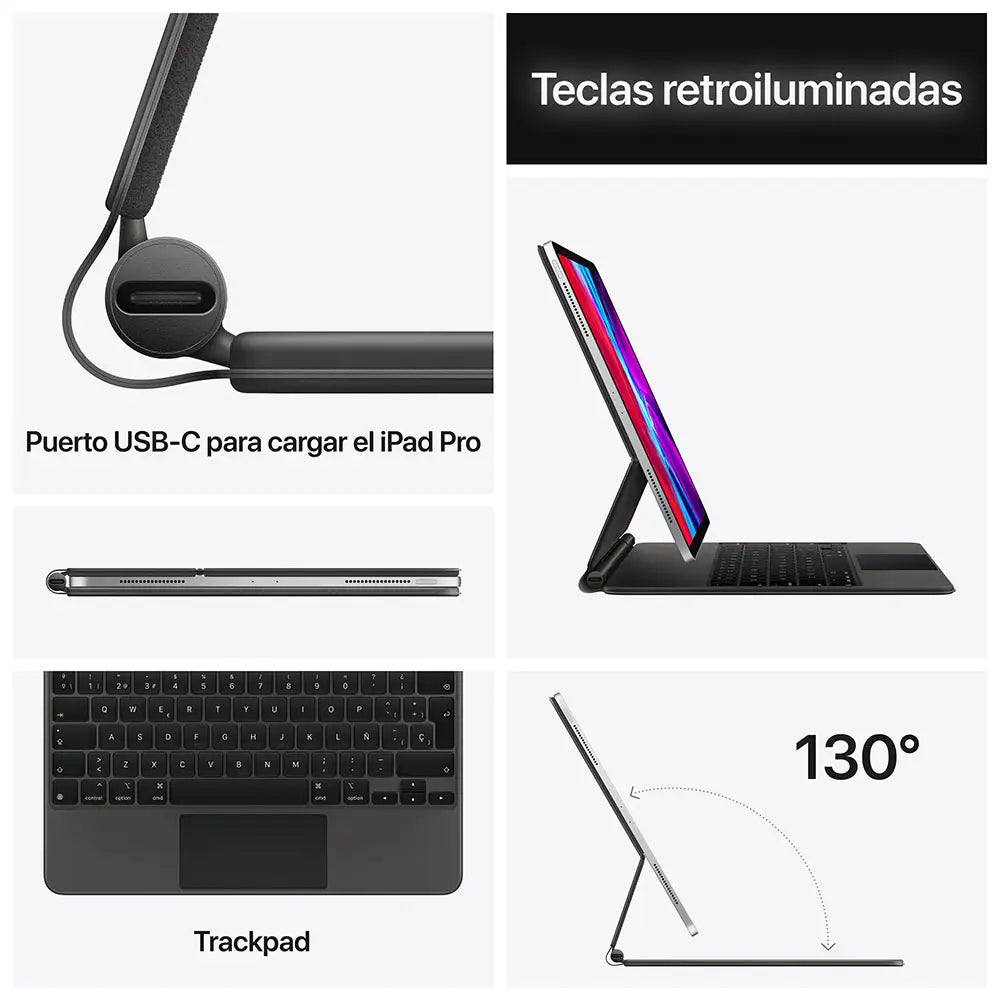 Magic Keyboard Para iPad Pro de 11 pulgadas (3.ª 4.ª generación) y iPad Air (5.ª generación) Español Negro