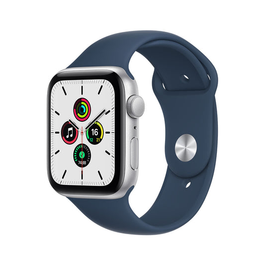 Apple Watch SE (GPS) - Caja de aluminio en plata de 44 mm - Correa deportiva en color abismo - Talla única