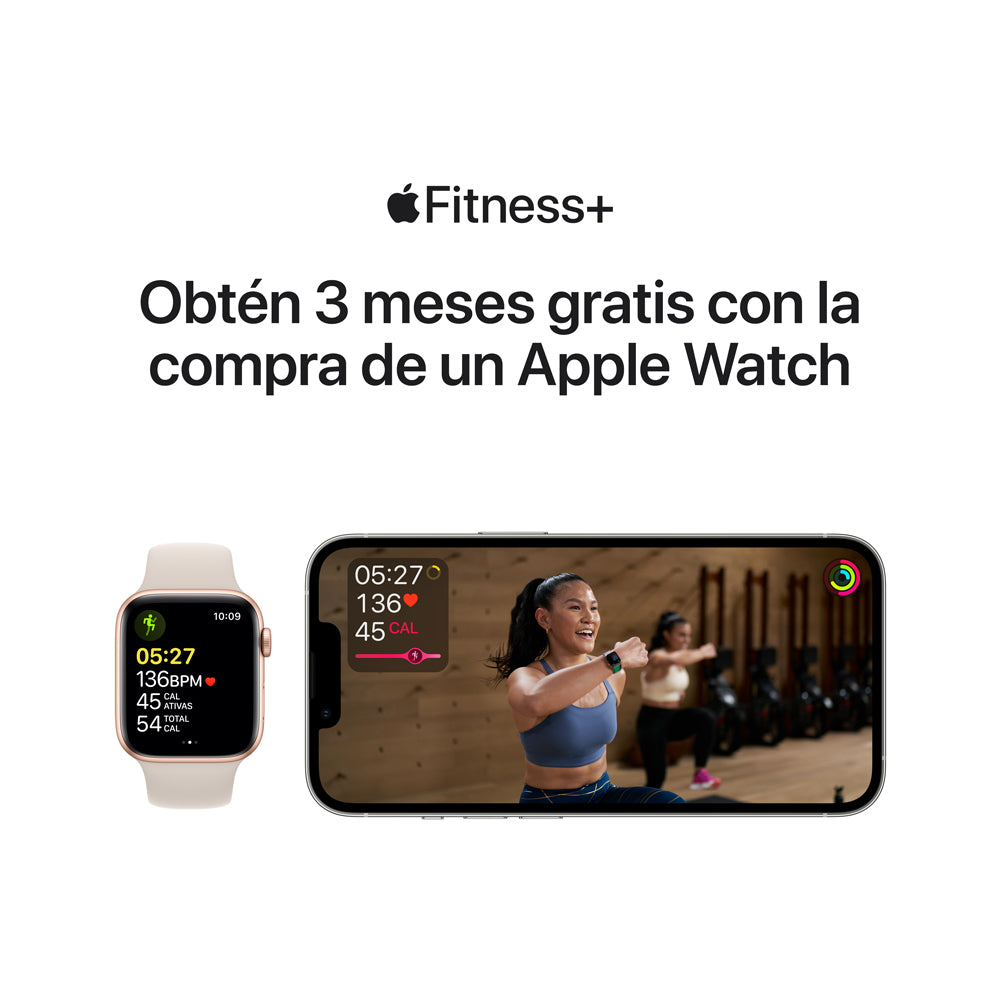 Apple Watch SE (GPS + Cellular) - Caja de aluminio en oro de 44 mm - Correa Loop deportiva en color ciruela