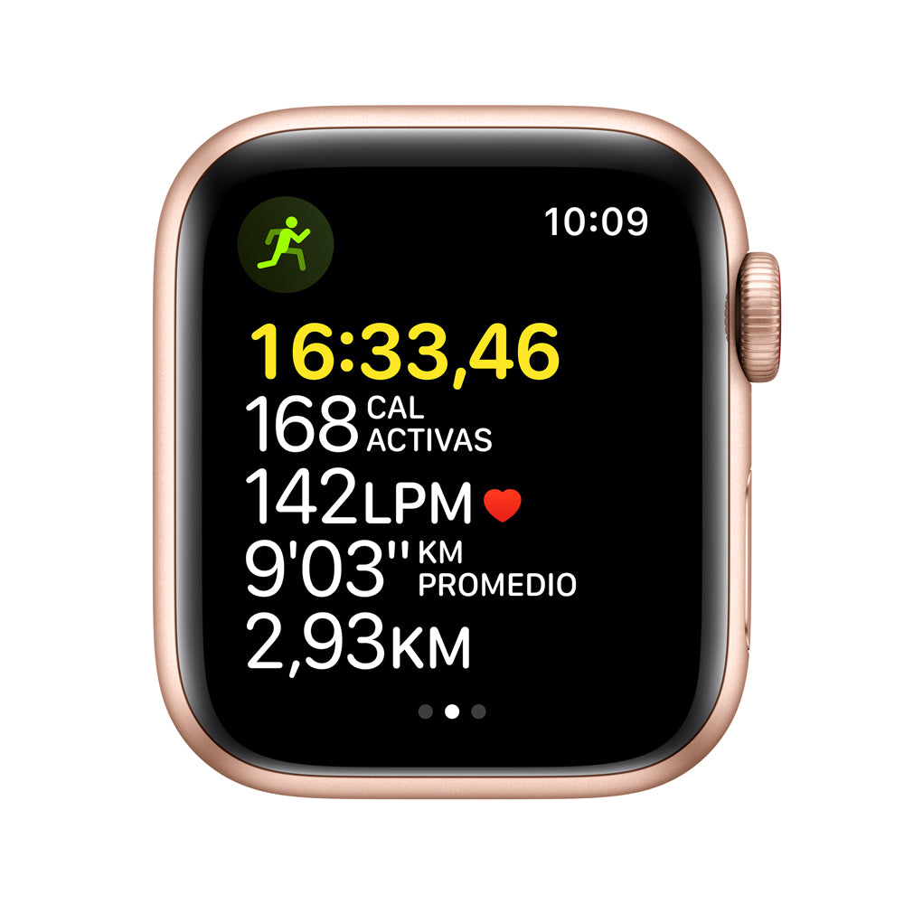 Apple Watch SE (GPS + Cellular) - Caja de aluminio en oro de 40 mm - Correa deportiva blanco estelar - Talla única