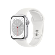 Apple Watch Series 8 (GPS) - Caja de aluminio en plata de 41 mm - Correa deportiva blanca - Talla Única