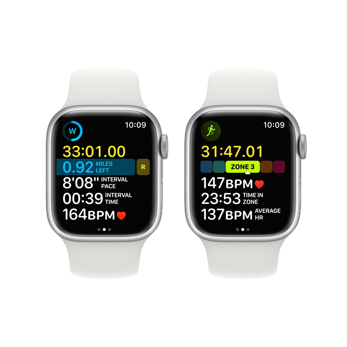 Apple Watch Series 8 (GPS) - Caja de aluminio en plata de 41 mm - Correa deportiva blanca - Talla Única