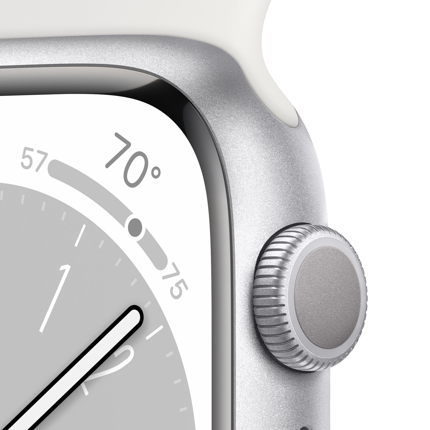Apple Watch Series 8 (GPS) - Caja de aluminio en plata de 45 mm - Correa deportiva blanca - Talla única