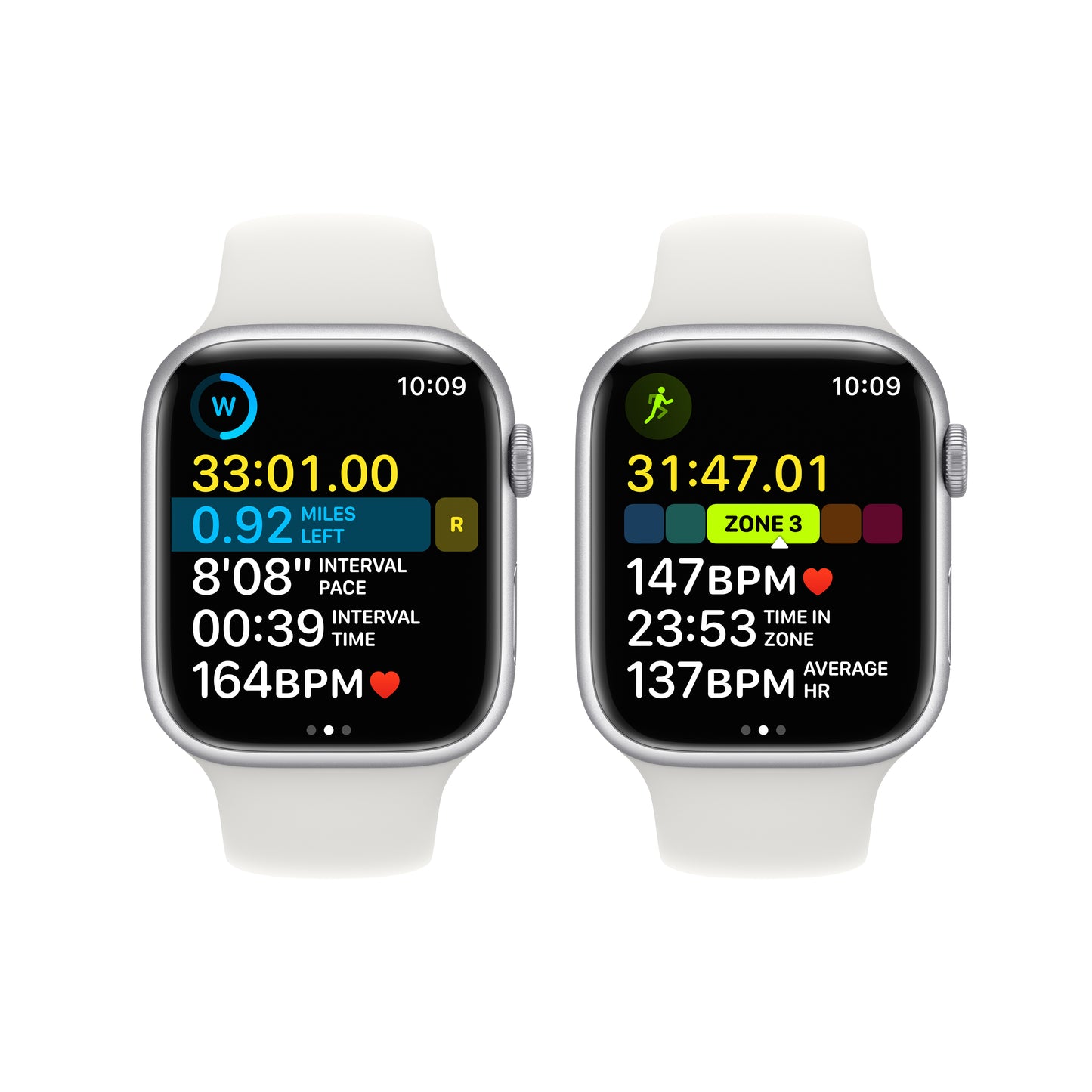 Apple Watch Series 8 (GPS) - Caja de aluminio en plata de 45 mm - Correa deportiva blanca - Talla única