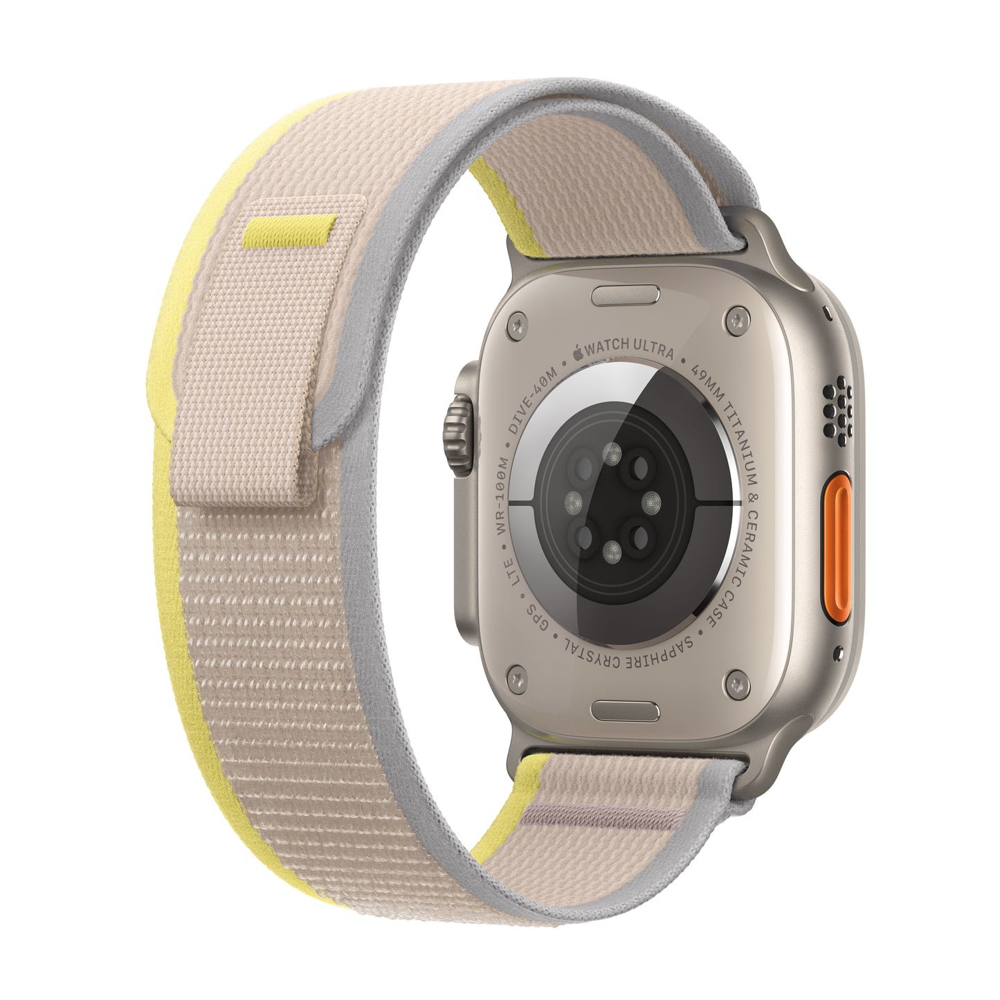 Apple Watch Ultra (GPS + Cellular) - Caja de titanio de 49 mm - Correa Loop Trail amarilla/beis - Talla M/L