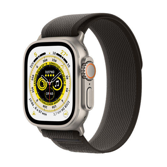 Apple Watch Ultra (GPS + Cellular) - Caja de titanio de 49 mm - Correa Loop Trail negra/gris - Talla S/M