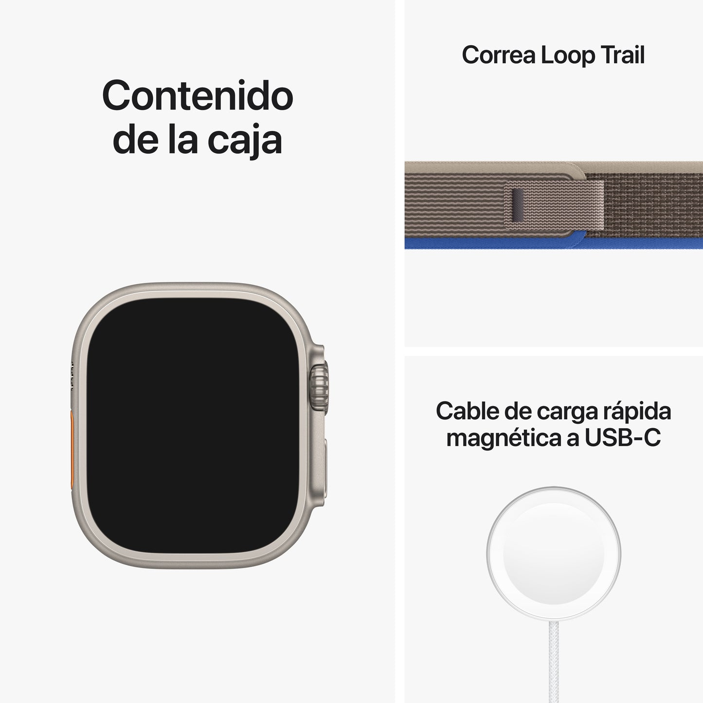 Apple Watch Ultra (GPS + Cellular) - Caja de titanio de 49 mm - Correa Loop Trail azul/gris - Talla S/M