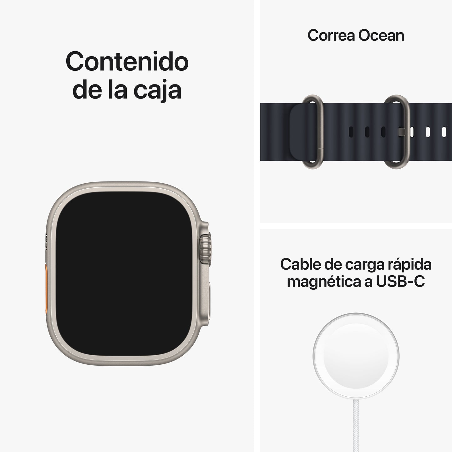 Apple Watch Ultra (GPS + Cellular) - Caja de titanio de 49 mm - Correa Ocean en color medianoche