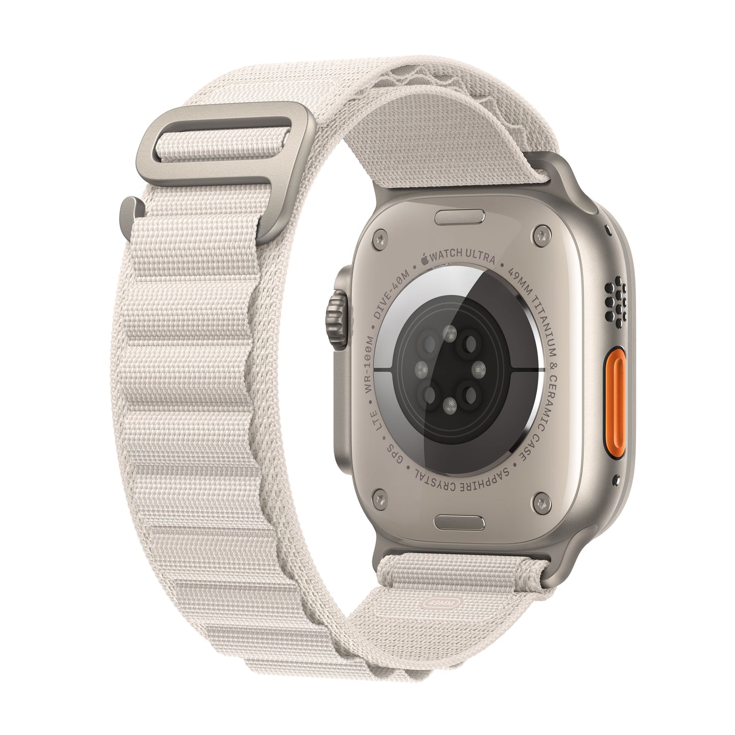 Apple Watch Ultra (GPS + Cellular) - Caja de titanio de 49 mm - Correa Loop Alpine blanco estrella - Talla M
