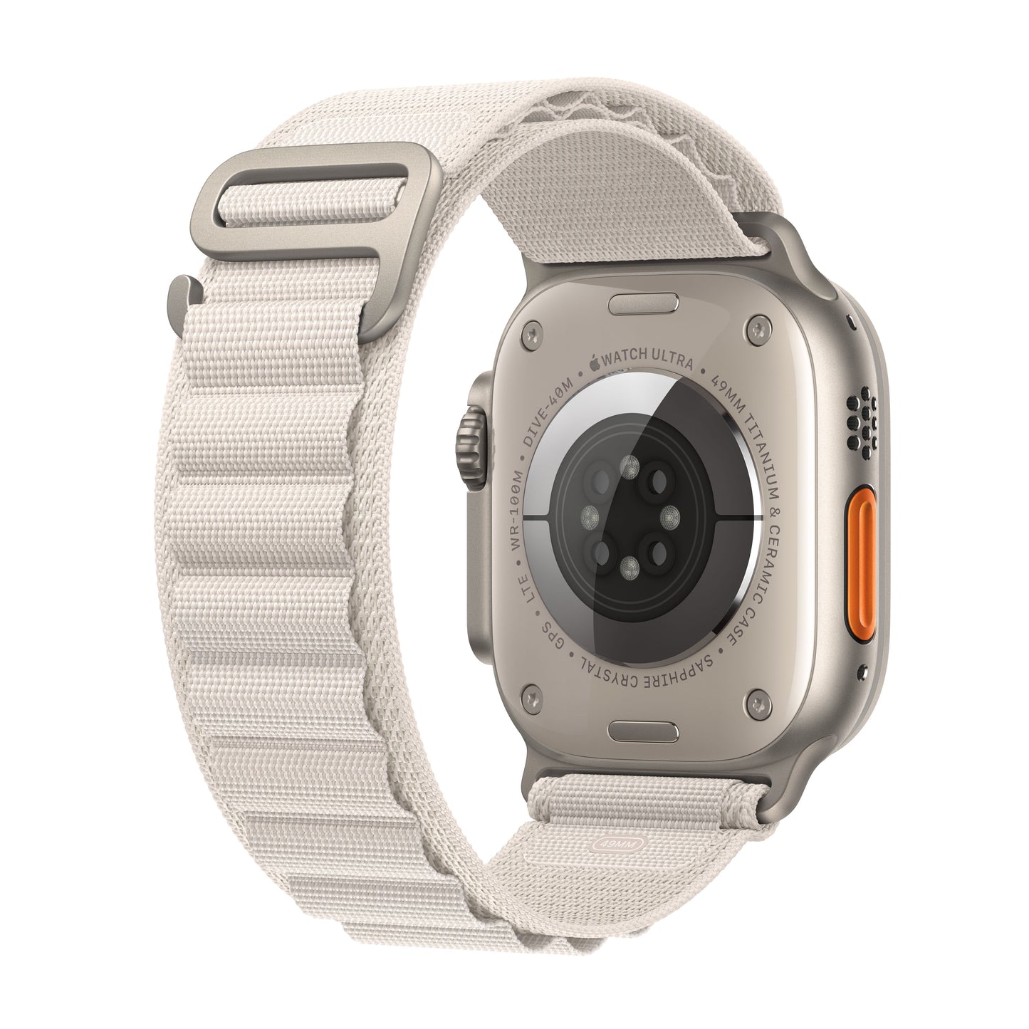 Apple Watch Ultra (GPS + Cellular) - Caja de titanio de 49 mm - Correa Loop Alpine blanco estrella - Talla L