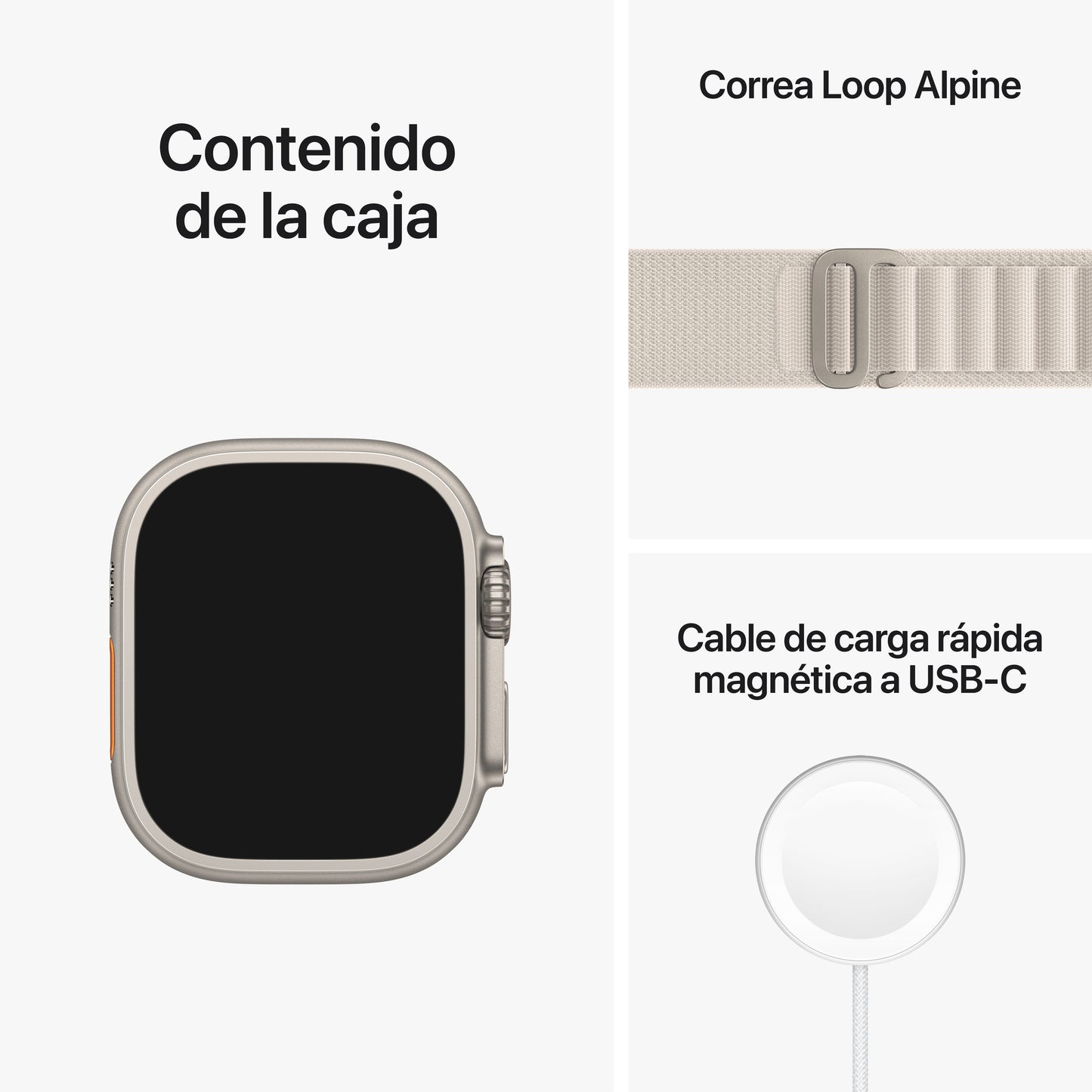 Apple Watch Ultra (GPS + Cellular) - Caja de titanio de 49 mm - Correa Loop Alpine blanco estrella - Talla S