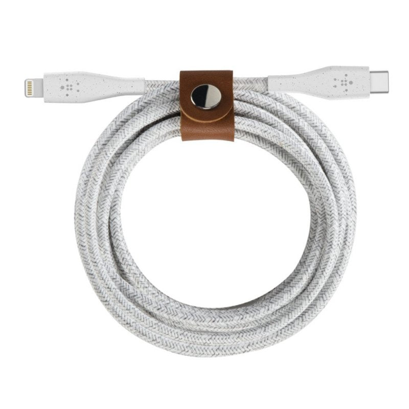 Cable Belkin USB-C a Lightning - 1.2M - DuraTek Plus Carga Rápida - Blanco