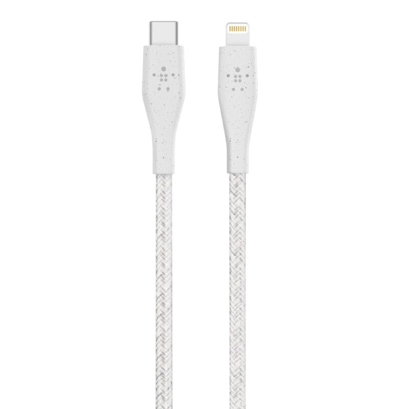 Cable Belkin USB-C a Lightning - 1.2M - DuraTek Plus Carga Rápida - Blanco