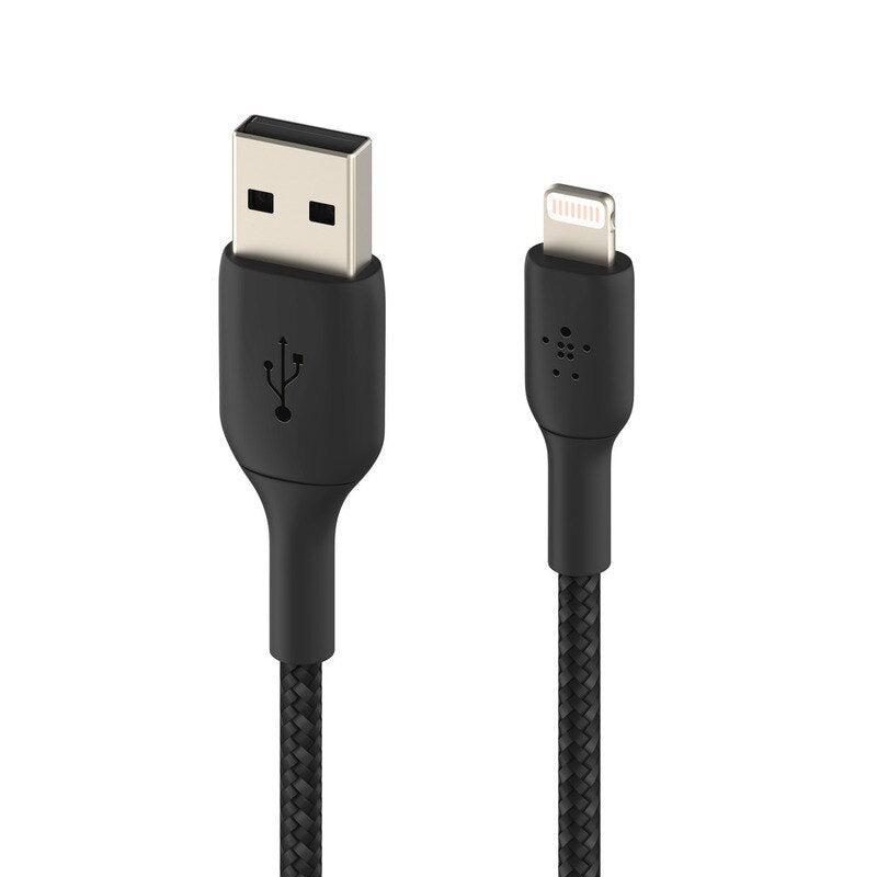 Cable Belkin USB-A a Lightning - 1M - Trenzado - Negro