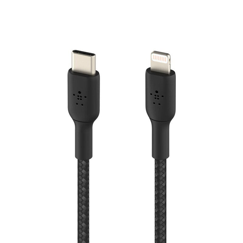 Cable Belkin USB-C a Lightning - 1M - Trenzado - Negro