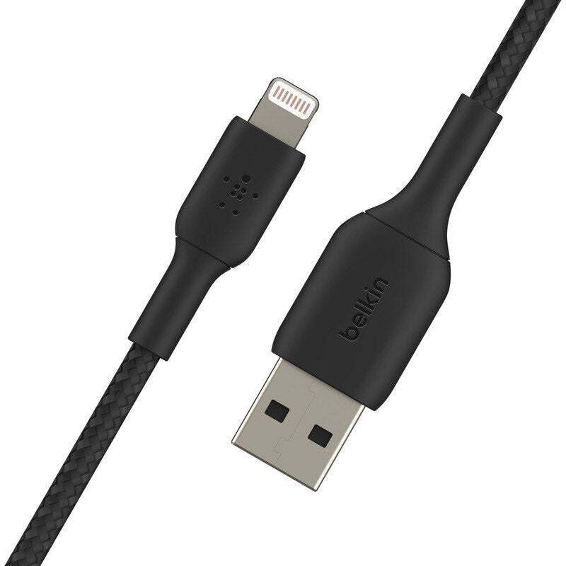 Cable Belkin USB-A a Lightning - 1M - Trenzado - Negro